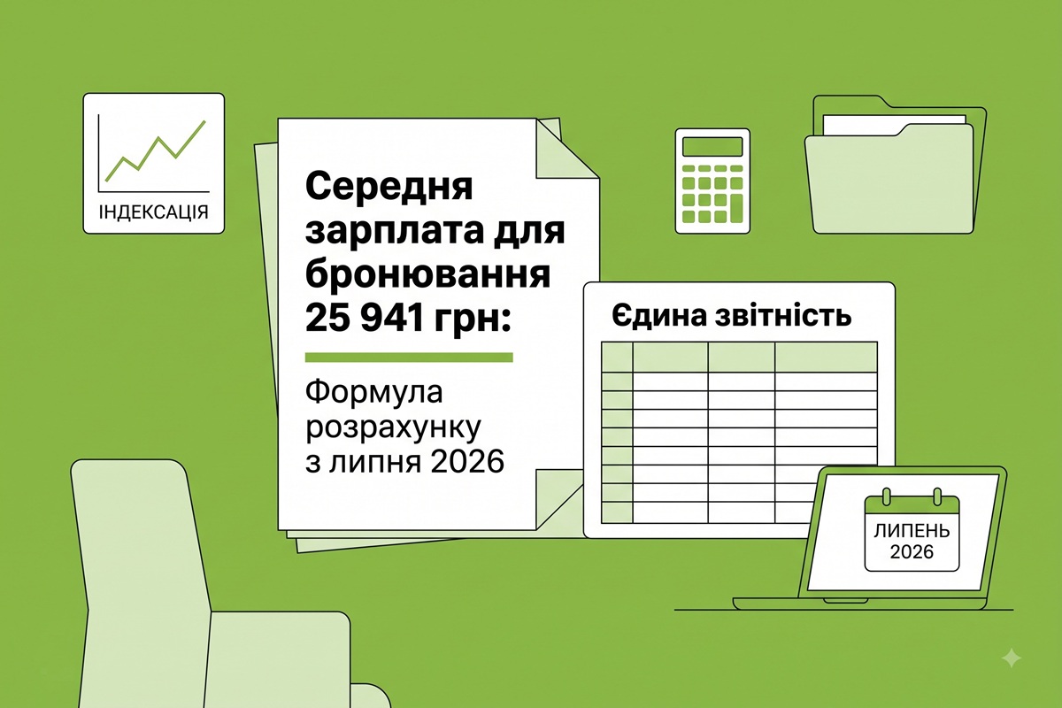 Середня зарплата для бронювання 25 941 грн: нова формула розрахунку за єдиною звітністю з липня 2026