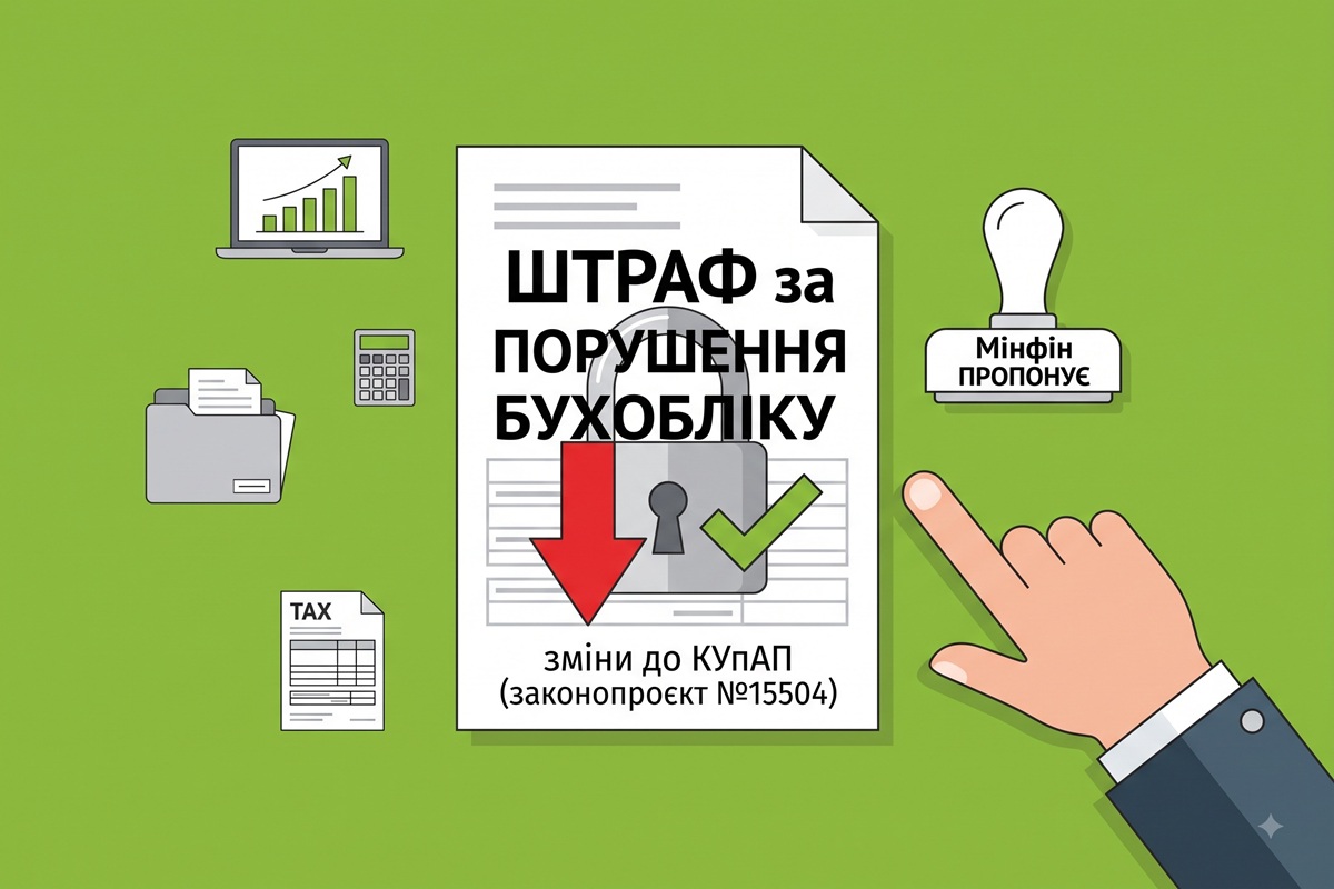 Адмінштраф за порушення в бухобліку зросте до 1190 грн: зміни до КУпАП за законопроєктом №15504