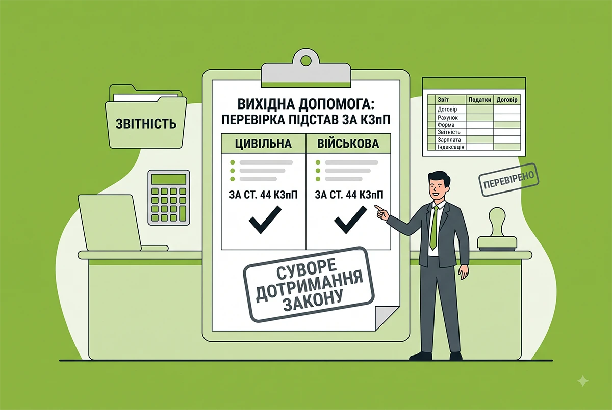 Виплати при звільненні у 2026 році: розмежовуємо вихідну та одноразову допомогу