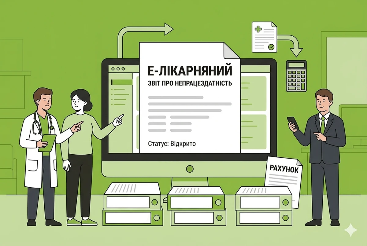 Е-лікарняний працівника: алгоритм формування та пошук у кабінеті роботодавця