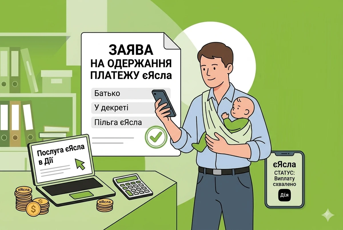 Право на виплату «єЯсла» для батька у декреті: умови та порядок оформлення