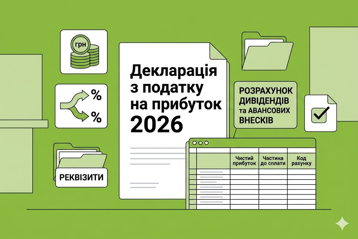 Сплата частини чистого прибутку, дивідендів та авансових внесків: коди та реквізити рахунків у 2026 році