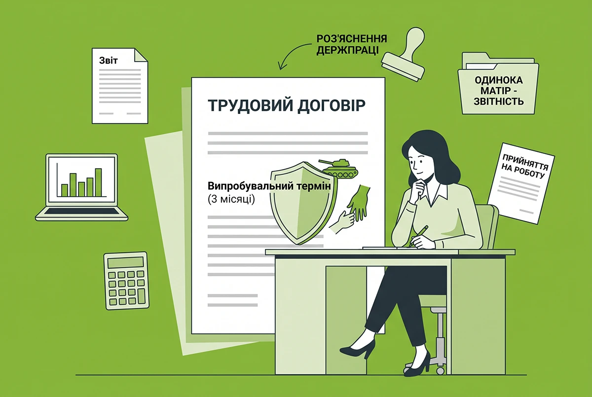 Прийняття на роботу одинокої матері та випробувальний термін під час війни: роз'яснення Держпраці
