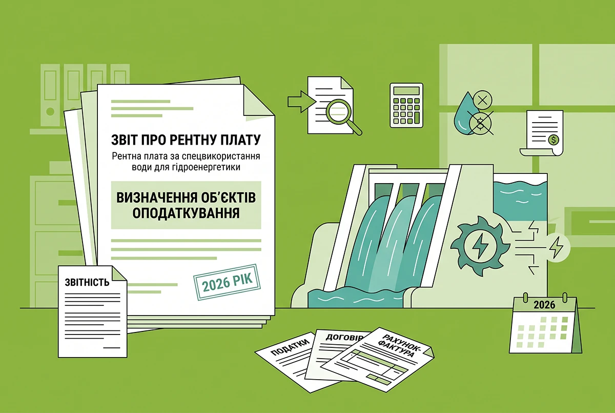 Рентна плата за спецвикористання води-2026: визначення об’єктів оподаткування для гідроенергетики