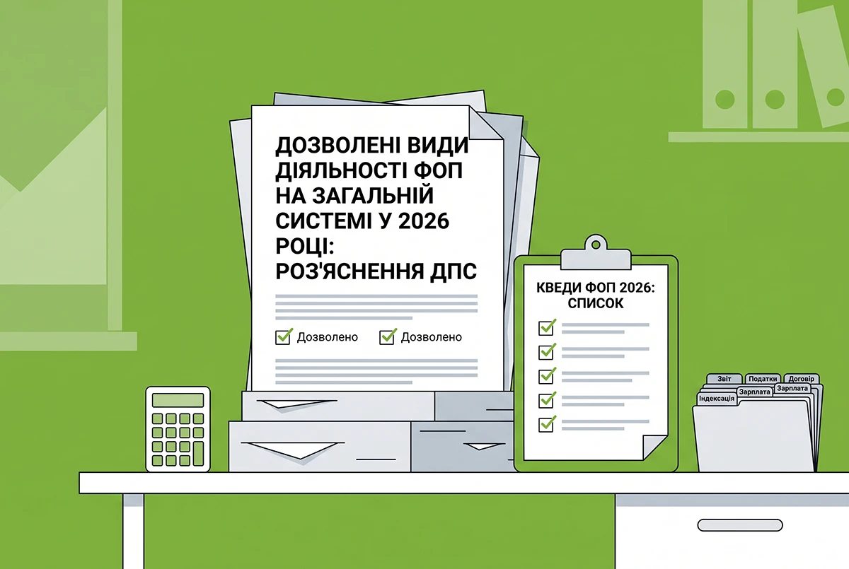 Дозволені види діяльності ФОП на загальній системі у 2026 році: роз'яснення ДПС