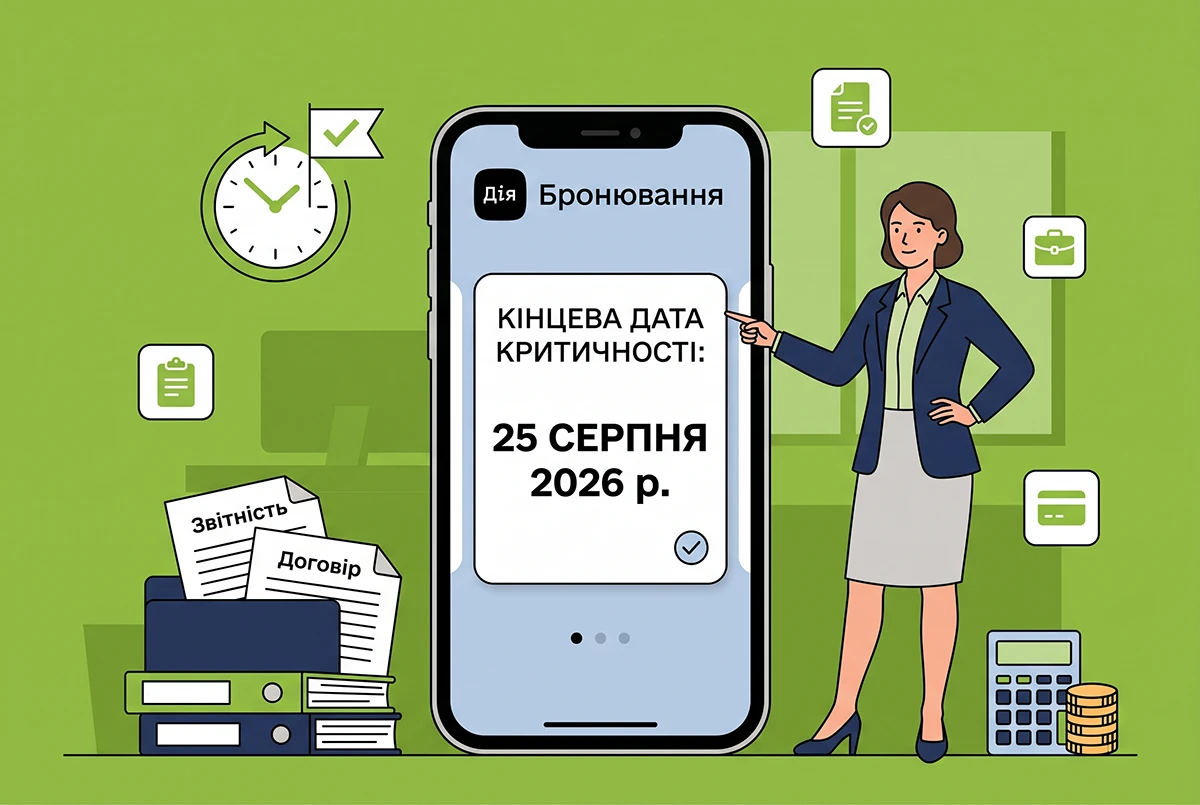 Бронювання в «Дії»: з 25 серпня 2026 року відображається кінцева дата критичності