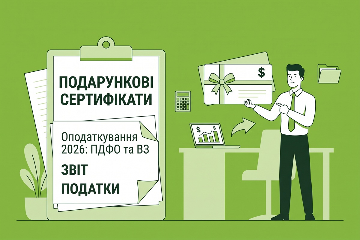 Оподаткування подарункових сертифікатів від компанії: умови сплати ПДФО та військового збору у 2026 році