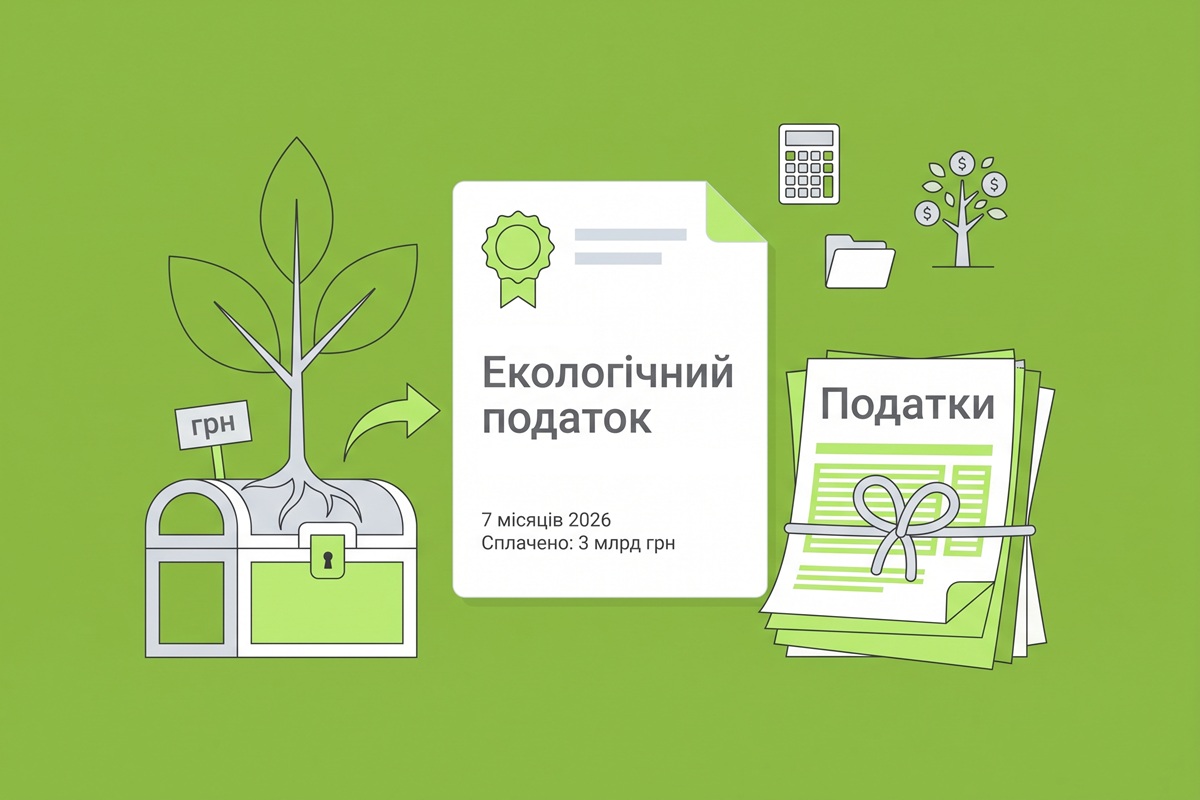 За сім місяців 2026 року майже 3 млрд грн сплачено екоподатку до держбюджету