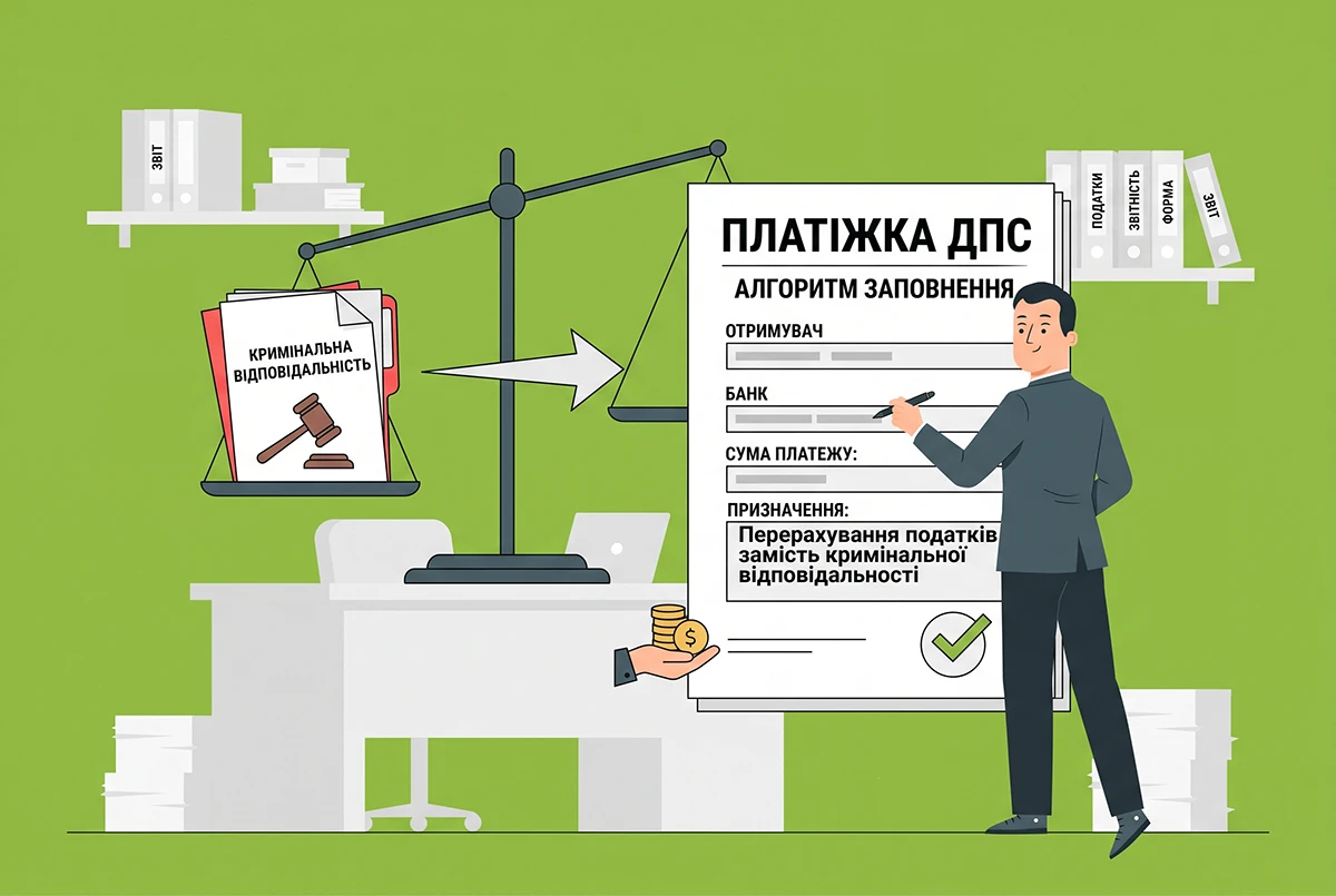 Перерахування податків замість кримінальної відповідальності: алгоритм заповнення платіжки від ДПС