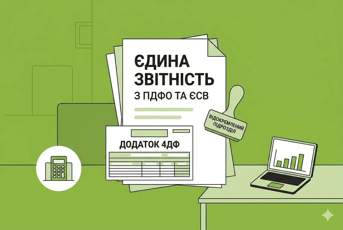 Подання єдиної звітності з Додатком 4ДФ за відокремлений підрозділ: правила ДПС