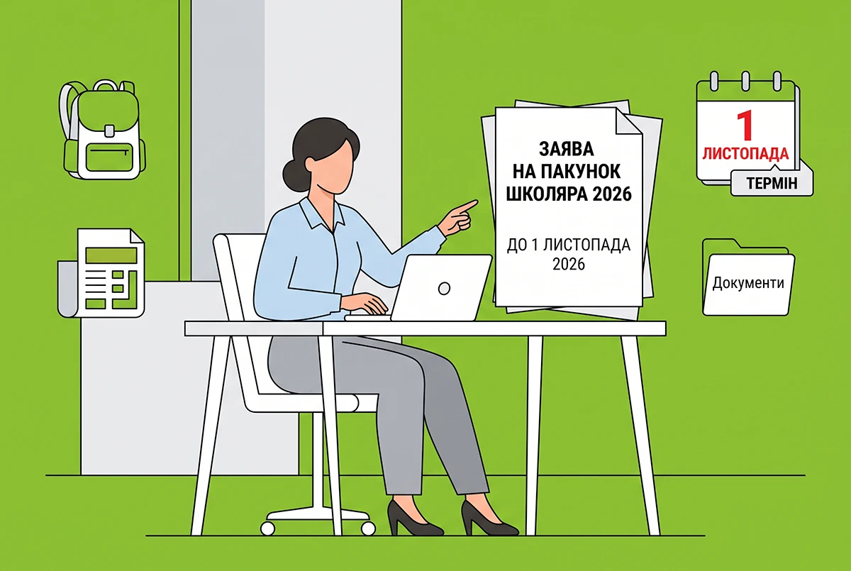 «Пакунок школяра» для першокласників: подати заяву ще можна до 1 листопада 2026 року