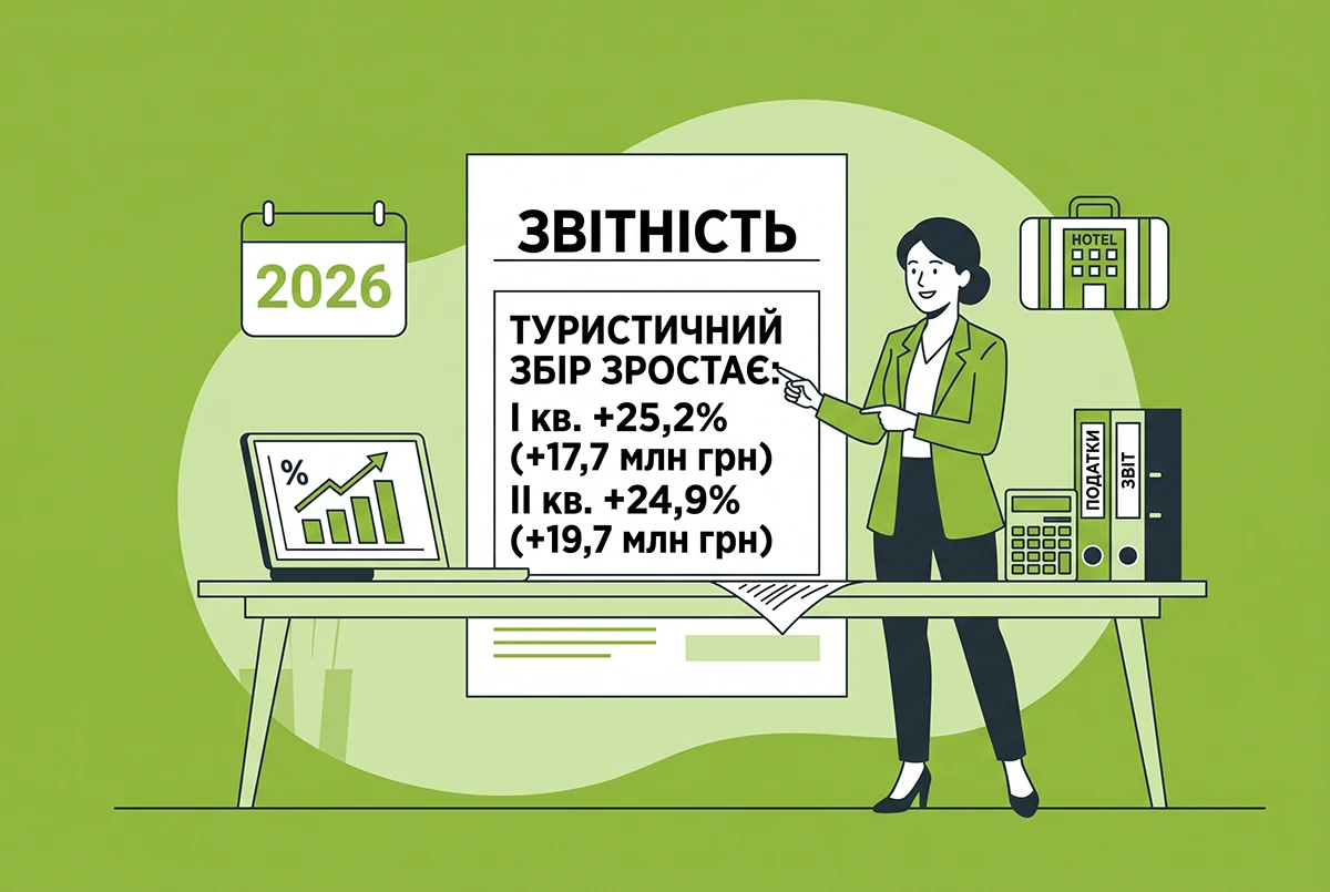 Декларування турзбору за І-ІІ квартали зросло на 60%: дані ДПС станом на серпень 2026 р.
