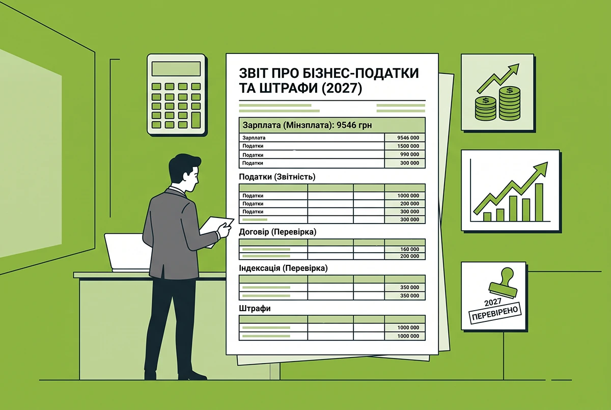 Вплив на бізнес нової мінзарплати 9546 грн: розміри податків та штрафів у 2027 році