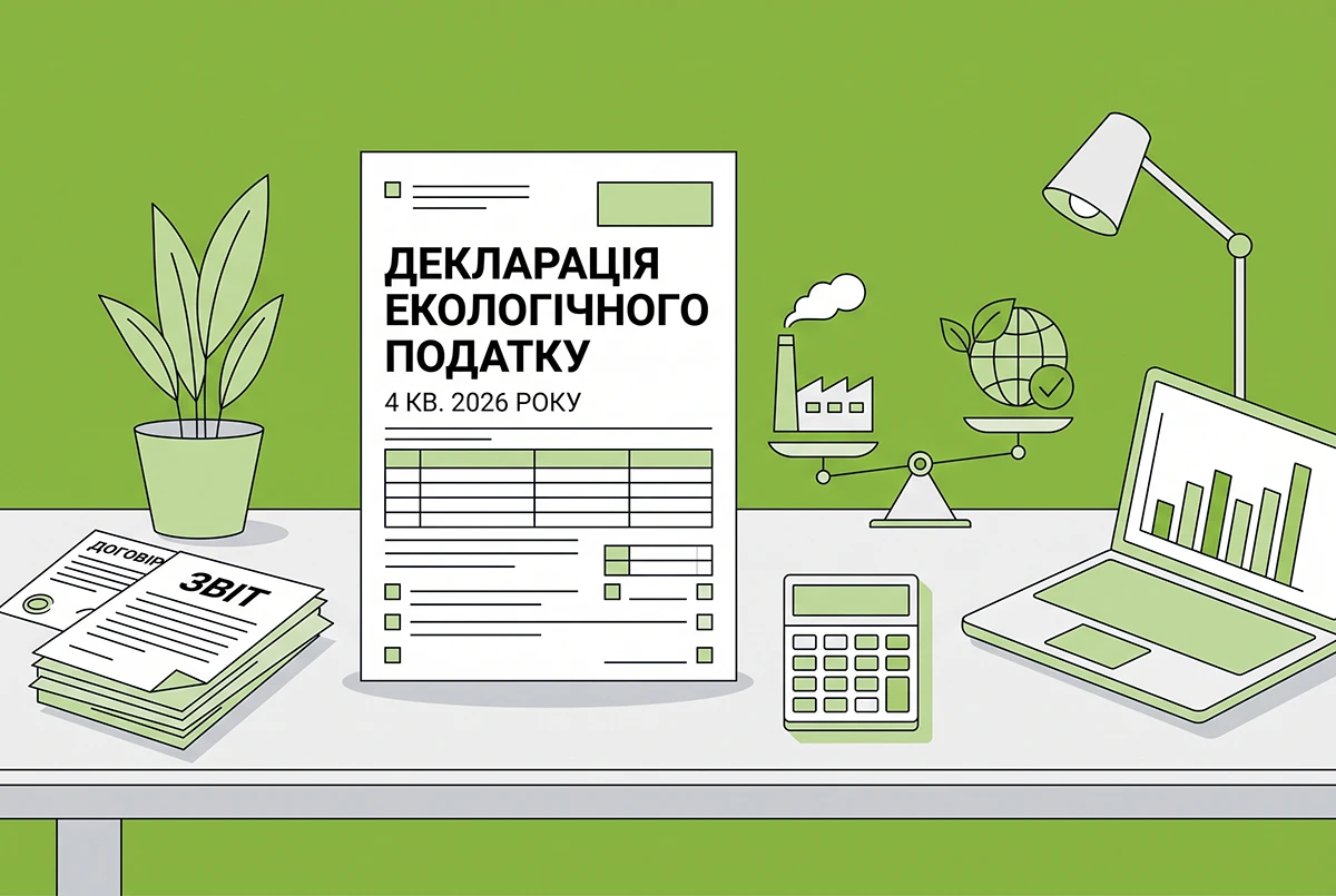 Нова Декларація екологічного податку за 4 кв. 2026 року (з додатками): інструкція із заповнення та подання