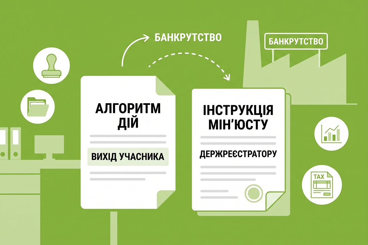 Вихід учасника під час банкрутства у 2026 р.: алгоритм дій для держреєстраторів від Мінʼюсту