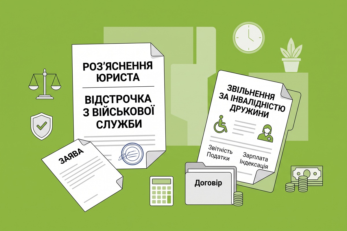 Відстрочка та звільнення з військової служби за інвалідністю дружини: роз’яснення юриста
