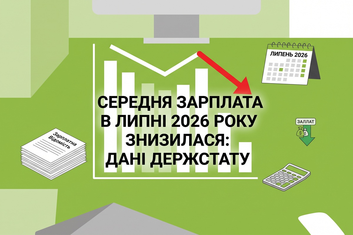 Середня зарплата у липні 2026 року знизилася: дані Держстату