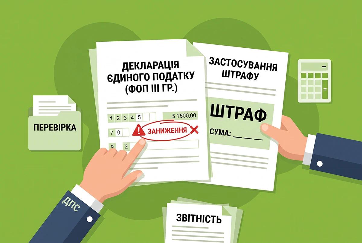 Заниження єдиного податку ФОПом 3 групи: який штраф застосовує ДПС