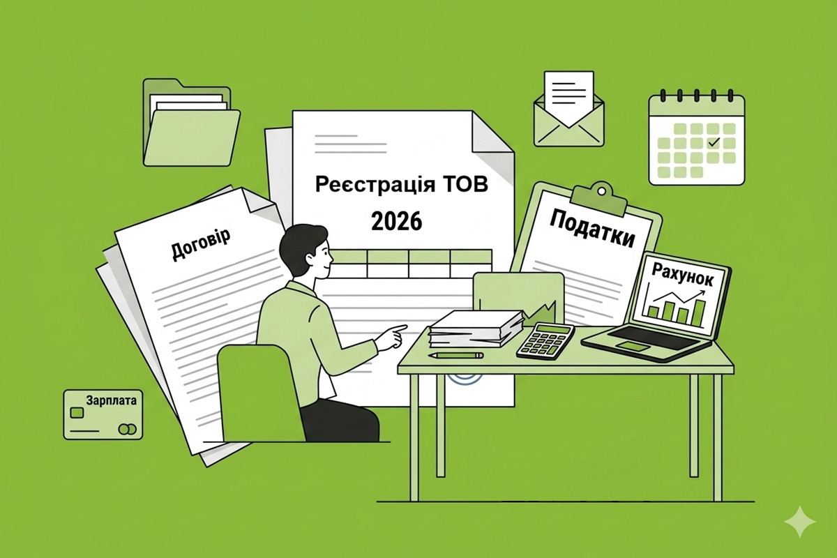 Реєстрація ТОВ у 2026 році: документи, види діяльності, система оподаткування та відкриття рахунків