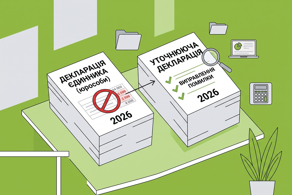 Помилка в уточнюючій декларації юрособи-"єдинника" у 2026 році: роз’яснення ДПС щодо виправлення