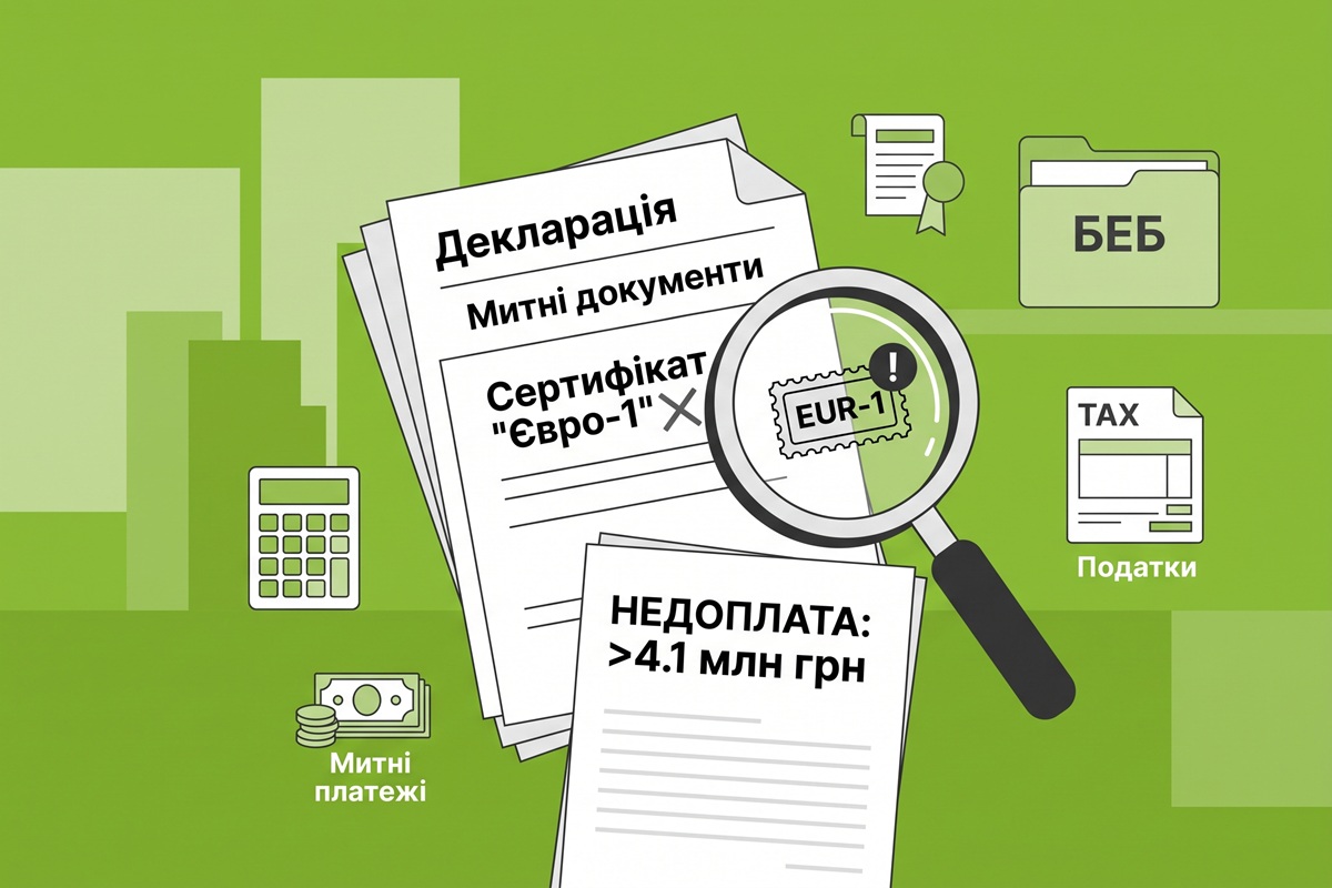 Понад 4,1 млн грн митних платежів не сплачено до бюджету через недостовірні сертифікати «Євро-1»: справа БЕБ
