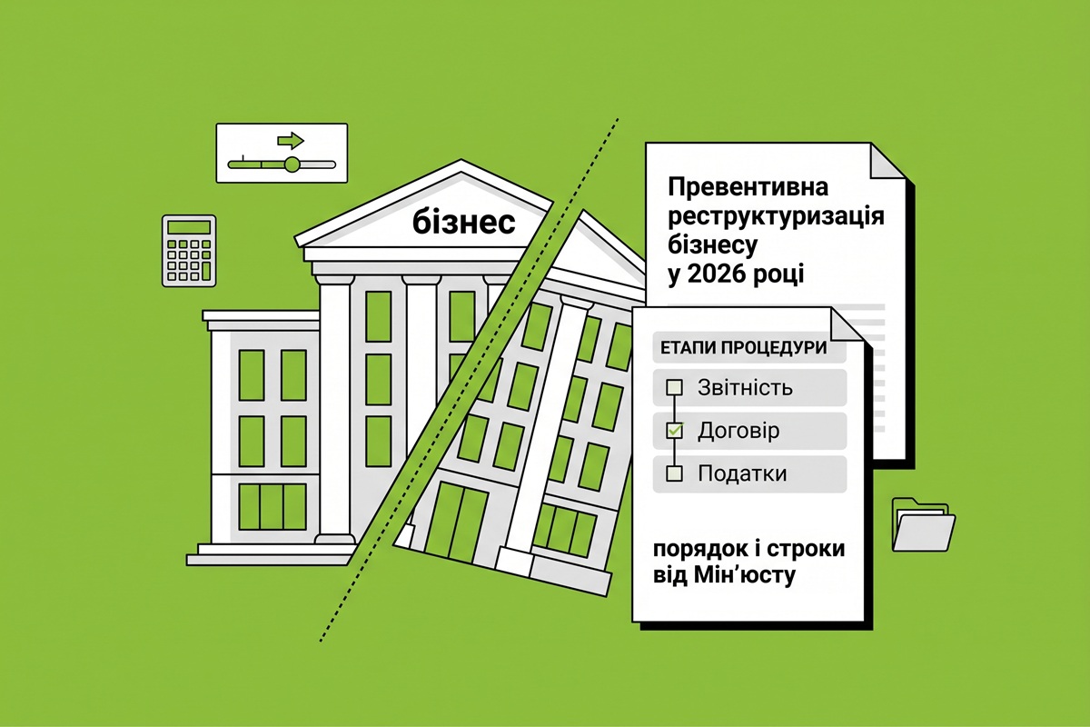 Превентивна реструктуризація бізнесу у 2026 році: порядок і строки процедури від Мін'юсту