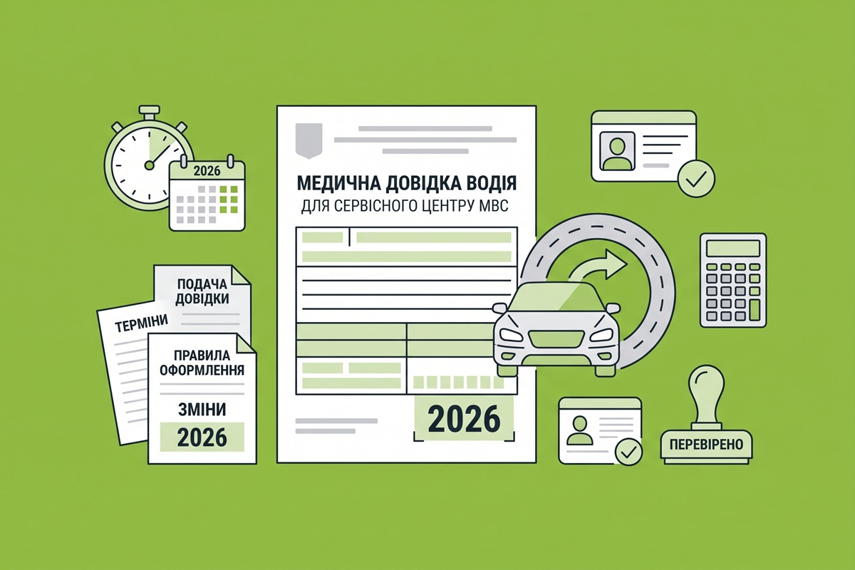 Медична довідка водія у 2026 році: коли її потрібно подавати до сервісного центру МВС
