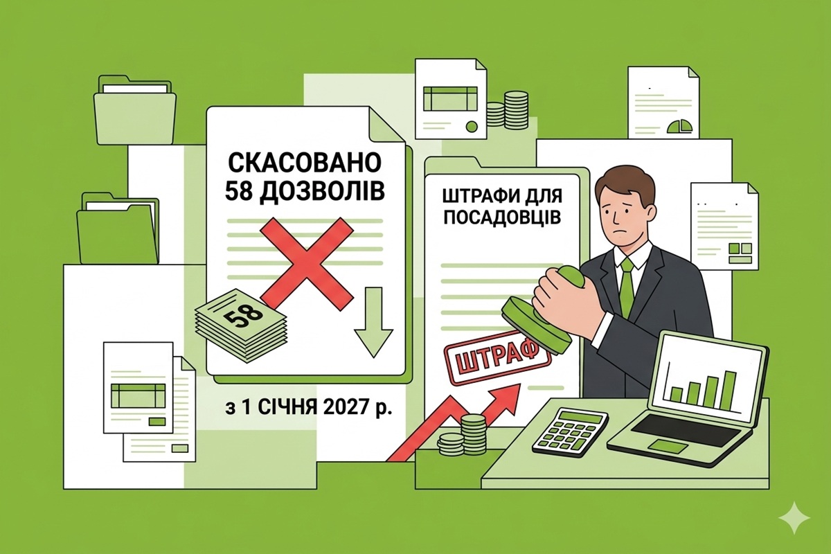 Скасування 58 дозволів і підвищення штрафів для контролюючих з 2027 року: проєкти №16055, №16056 та №16057