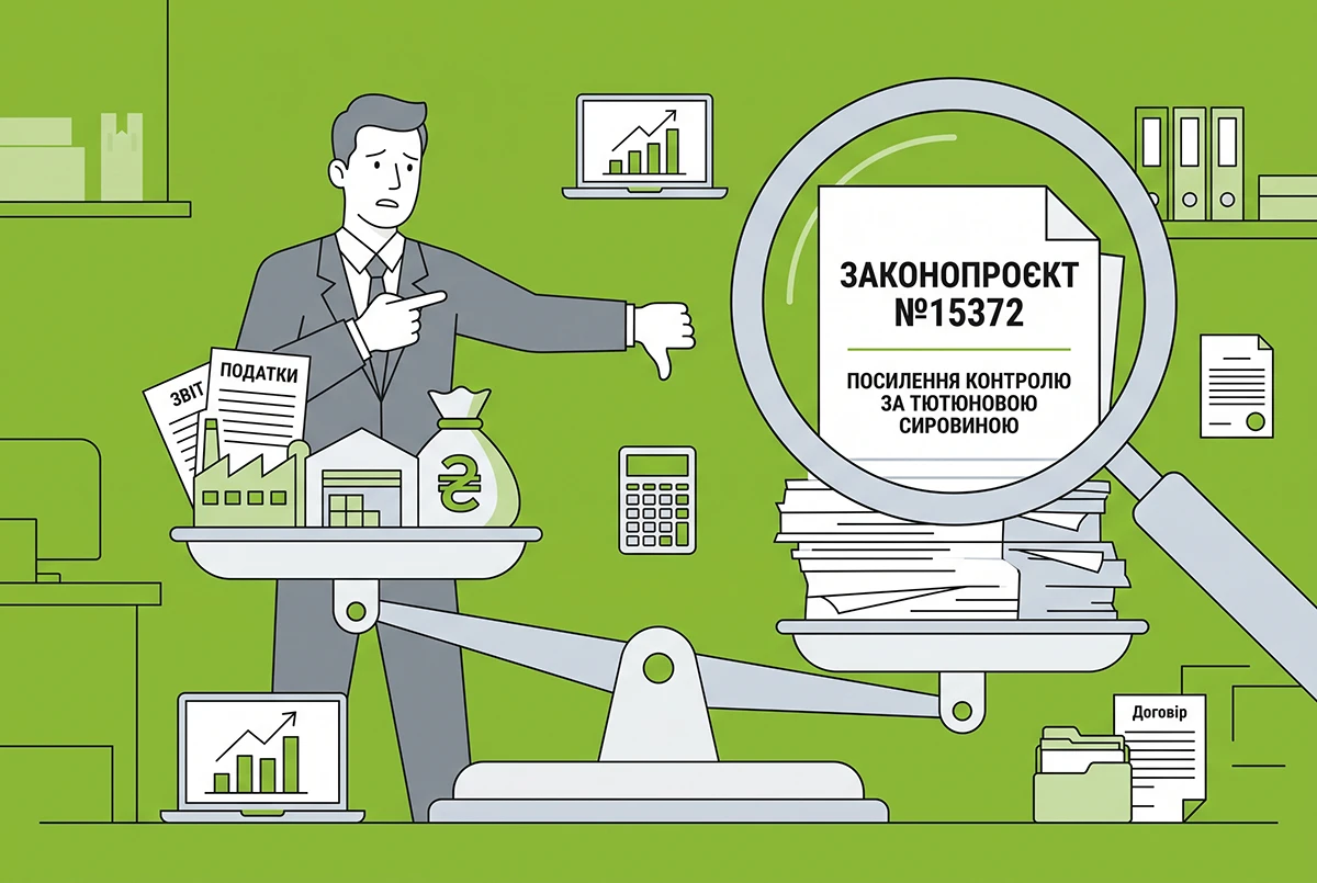 Бізнес закликає відхилити законопроєкт №15372 про посилення контролю за тютюновою сировиною