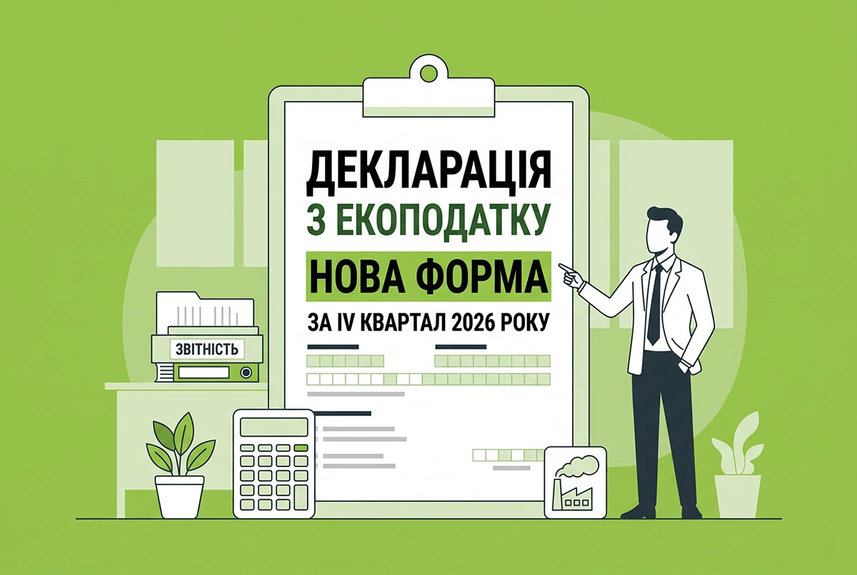 Звітування з екоподатку-2026: нову форму вперше застосовуємо за IV квартал