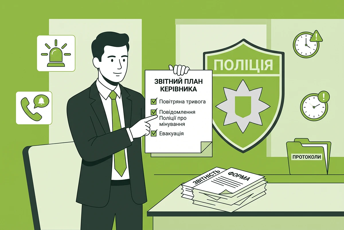 Повідомлення про замінування під час тривоги: Держпраці визначила алгоритм дій керівника у 2026 році