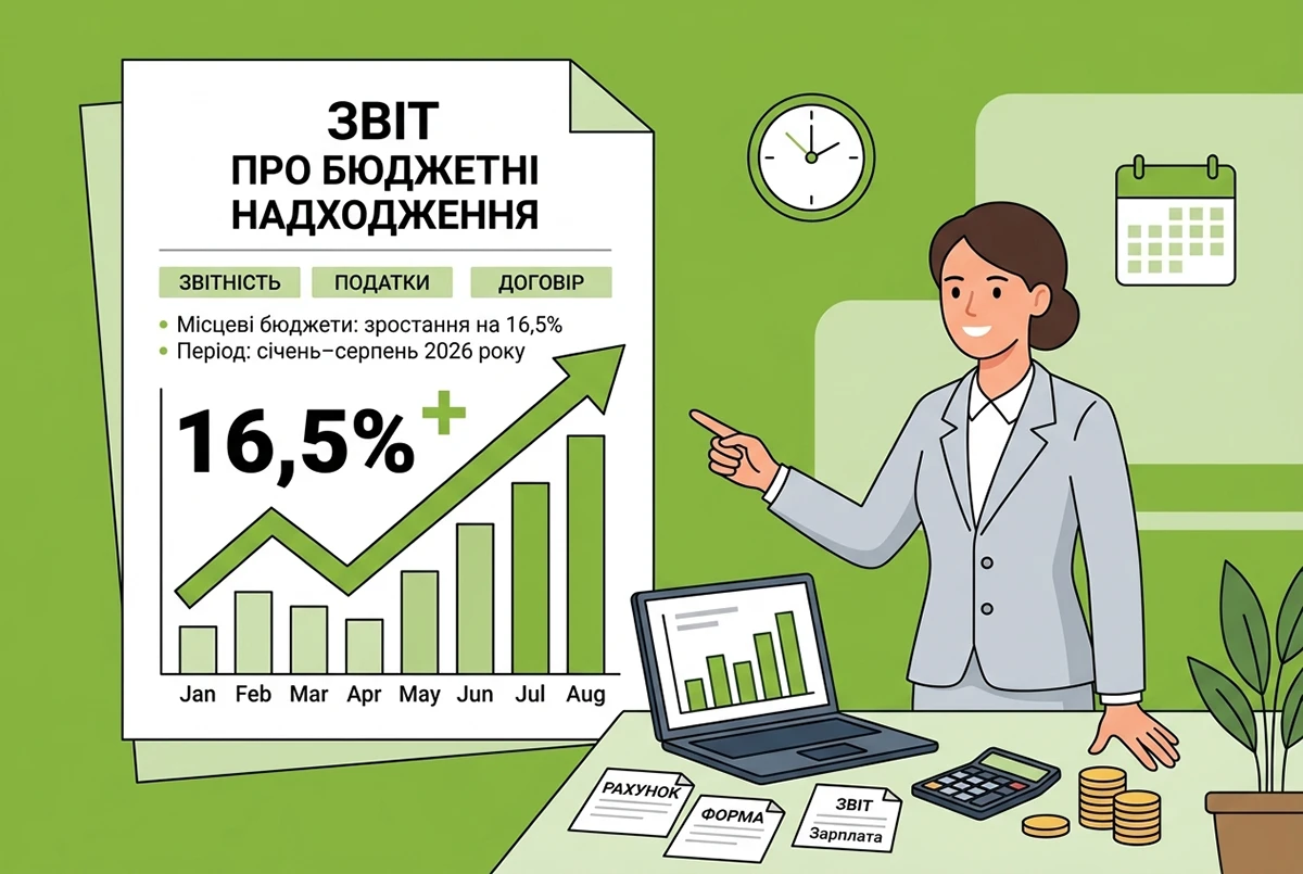 Надходження до місцевих бюджетів зросли на 16,5% за січень–серпень 2026 року: статистика від ДПС