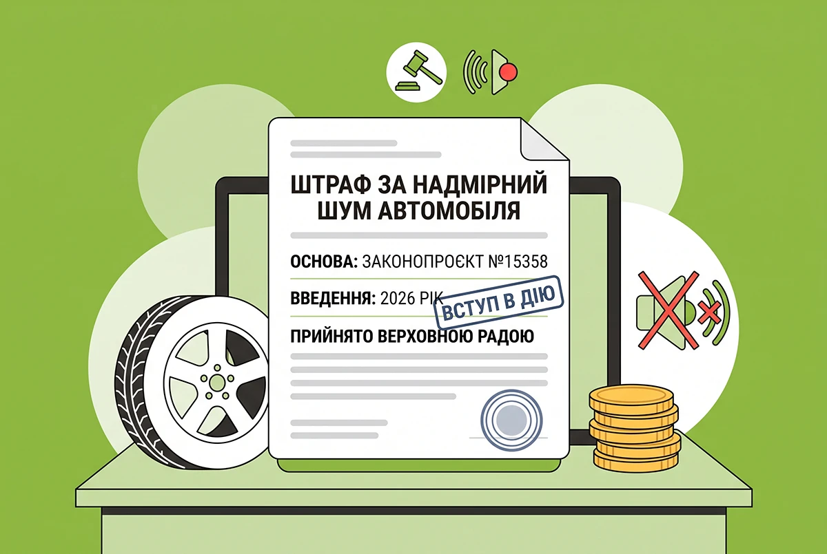 Штрафи за надмірний шум авто у 2026 році: Рада підтримала законопроєкт №15358