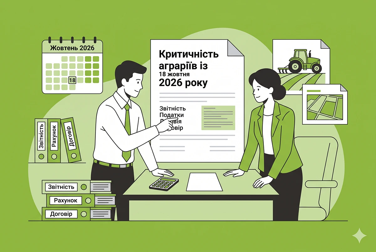 Критичність аграріїв із 18 жовтня 2026 року: нові критерії, документи та строк повторного звернення