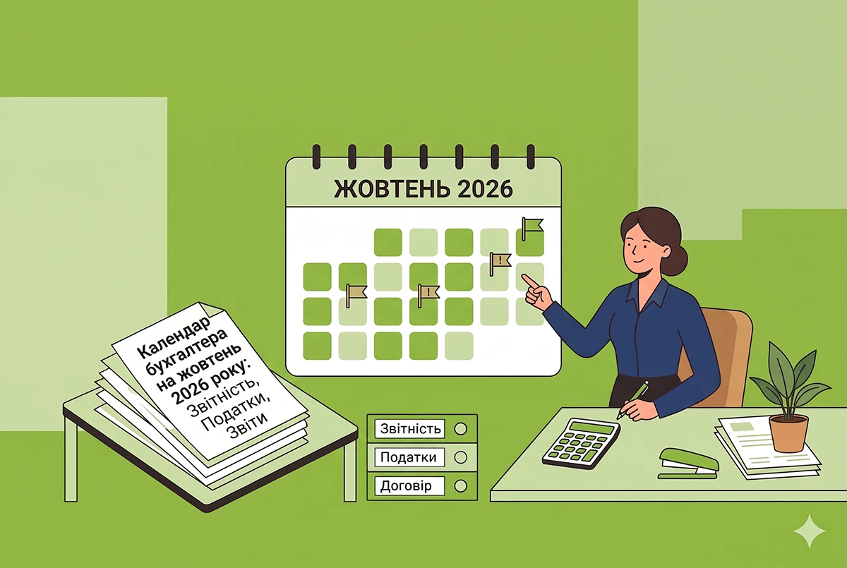 Календар бухгалтера на жовтень 2026 року: усі строки звітування та сплати податків