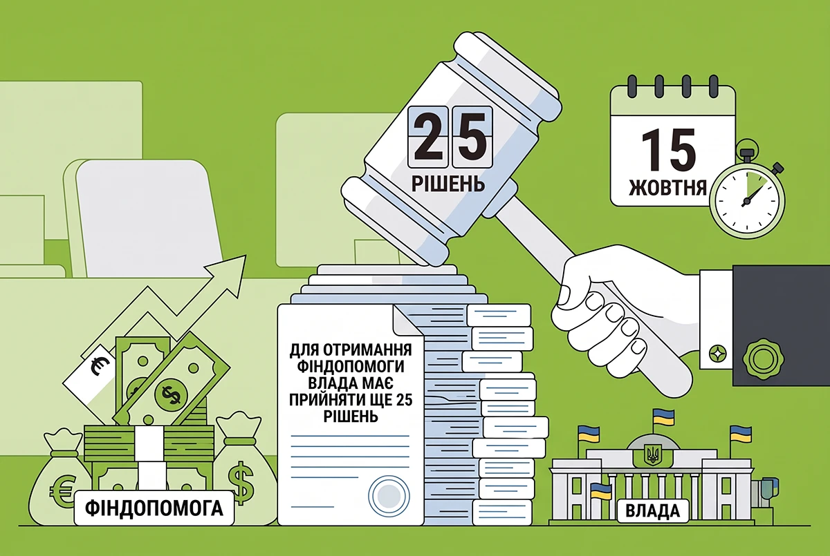 Для отримання фіндопомоги влада має прийняти ще 25 рішень у строк до 15 жовтня, – Корецький