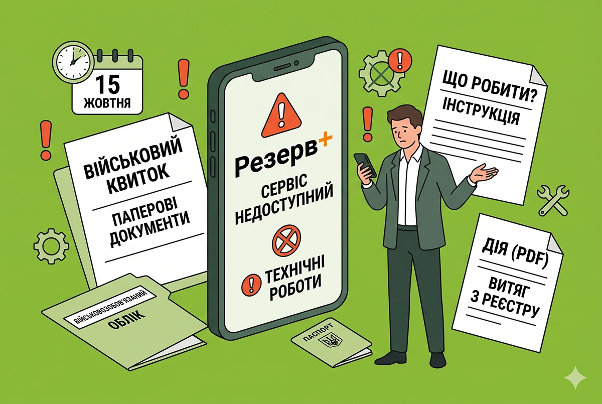 15 жовтня 2026 р. Резерв+ недоступний: що робити військовозобовʼязаним й коли сервіс не працює