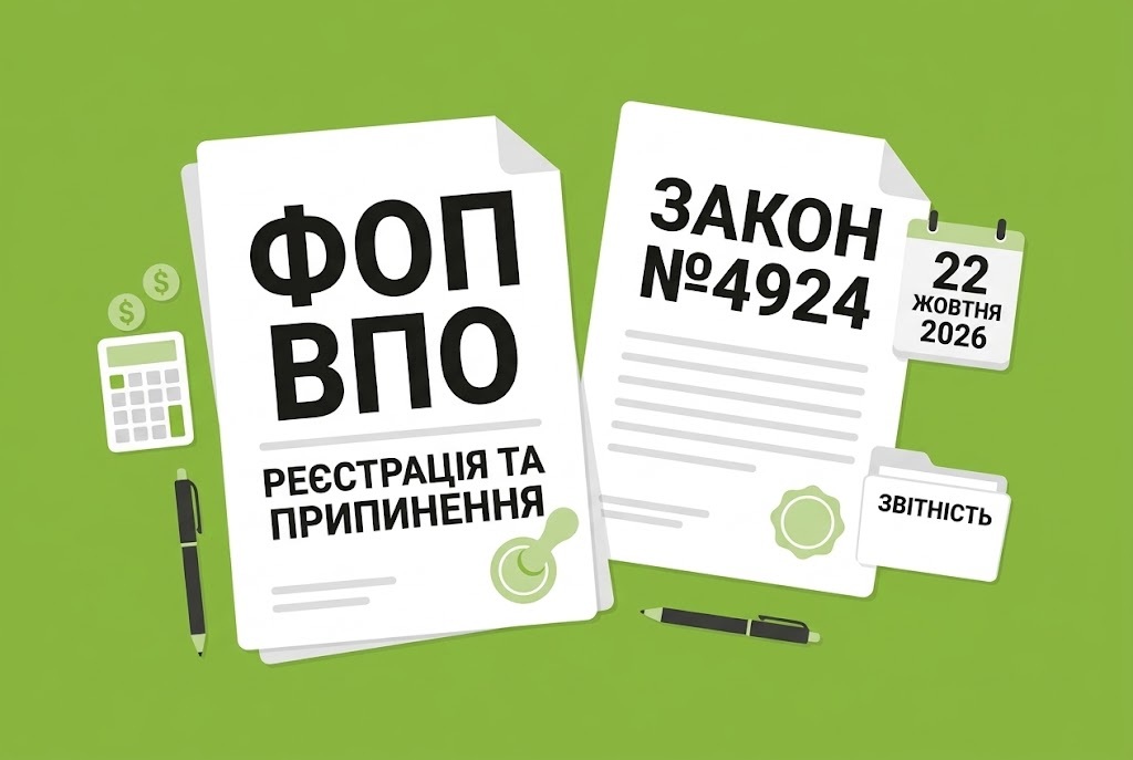 Реєстрація та припинення ФОП для ВПО з 22 жовтня 2026 року: новації Закону №4924