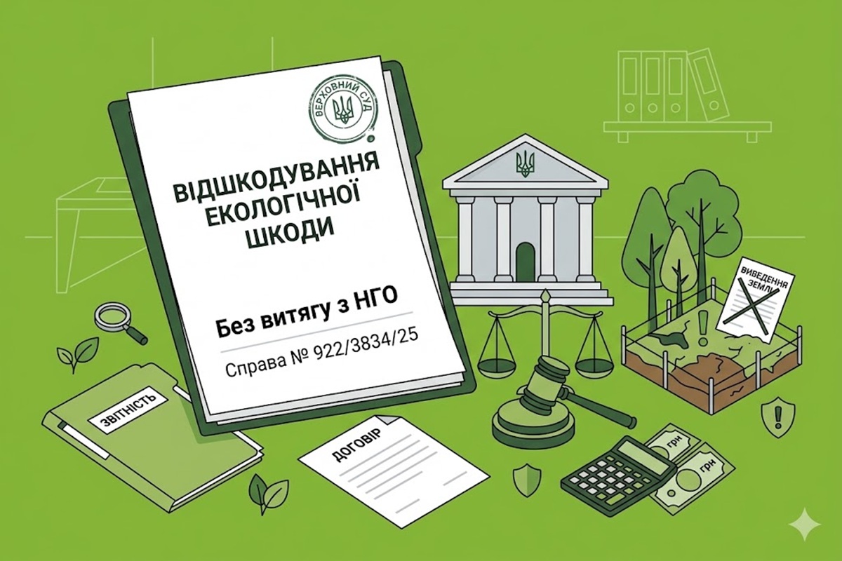 Відшкодування екологічної шкоди без витягу з НГО: позиція Верховного суду у справі № 922/3834/25
