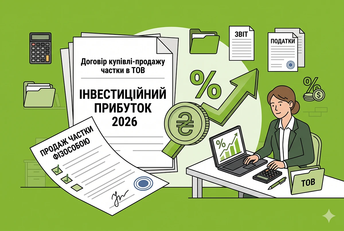Фізособа продає частку в ТОВ: ДПС роз'яснила, як визначається інвестиційний прибуток в 2026 році