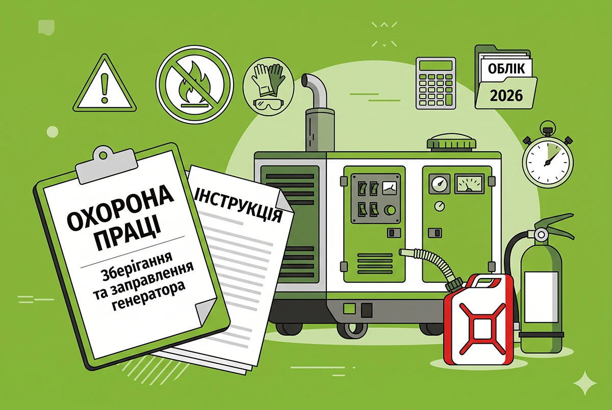 Зберігання та заправлення генератору: які вимоги до відповідальних працівників