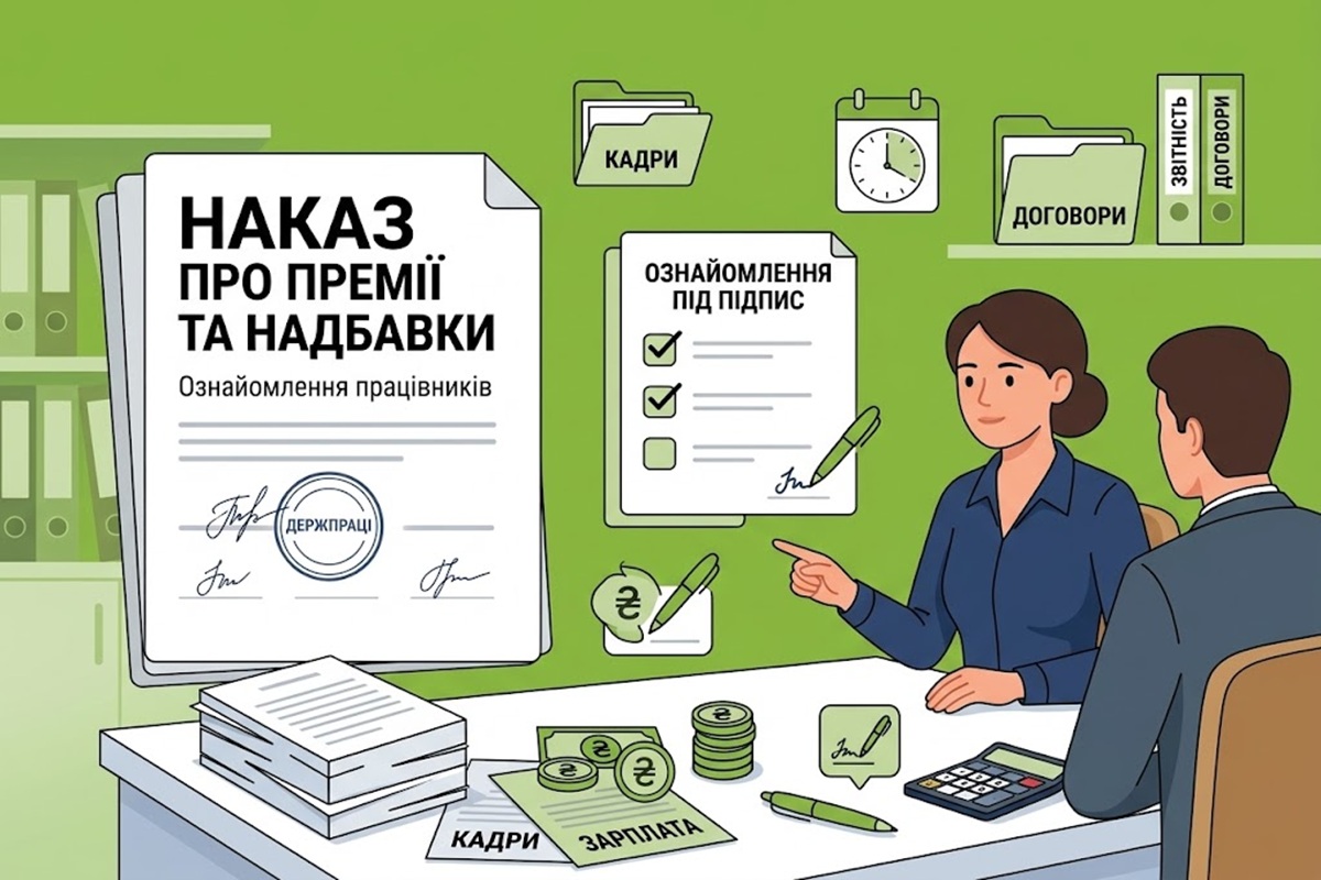 Ознайомлення працівників з наказами про премії та надбавки: покроковий алгоритм від Держпраці