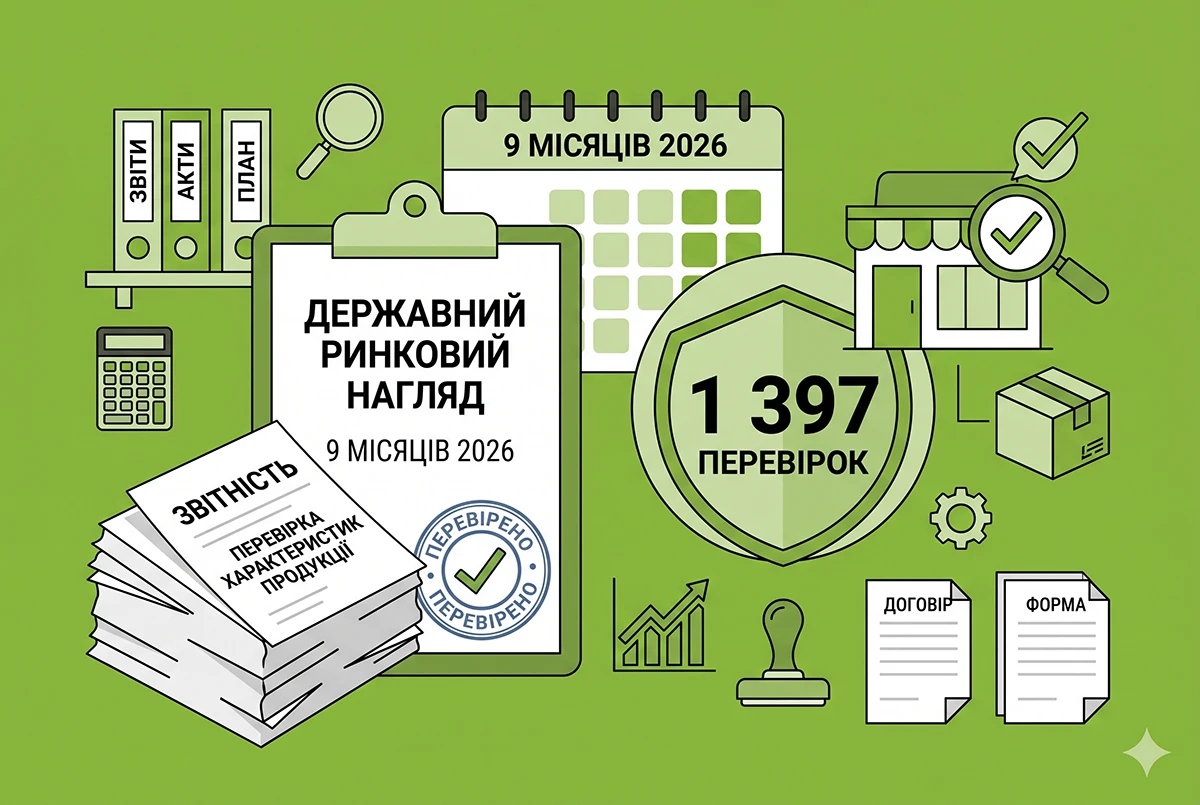 Державний ринковий нагляд за 9 місяців 2026 року: результати перевірок Держпродспоживслужби