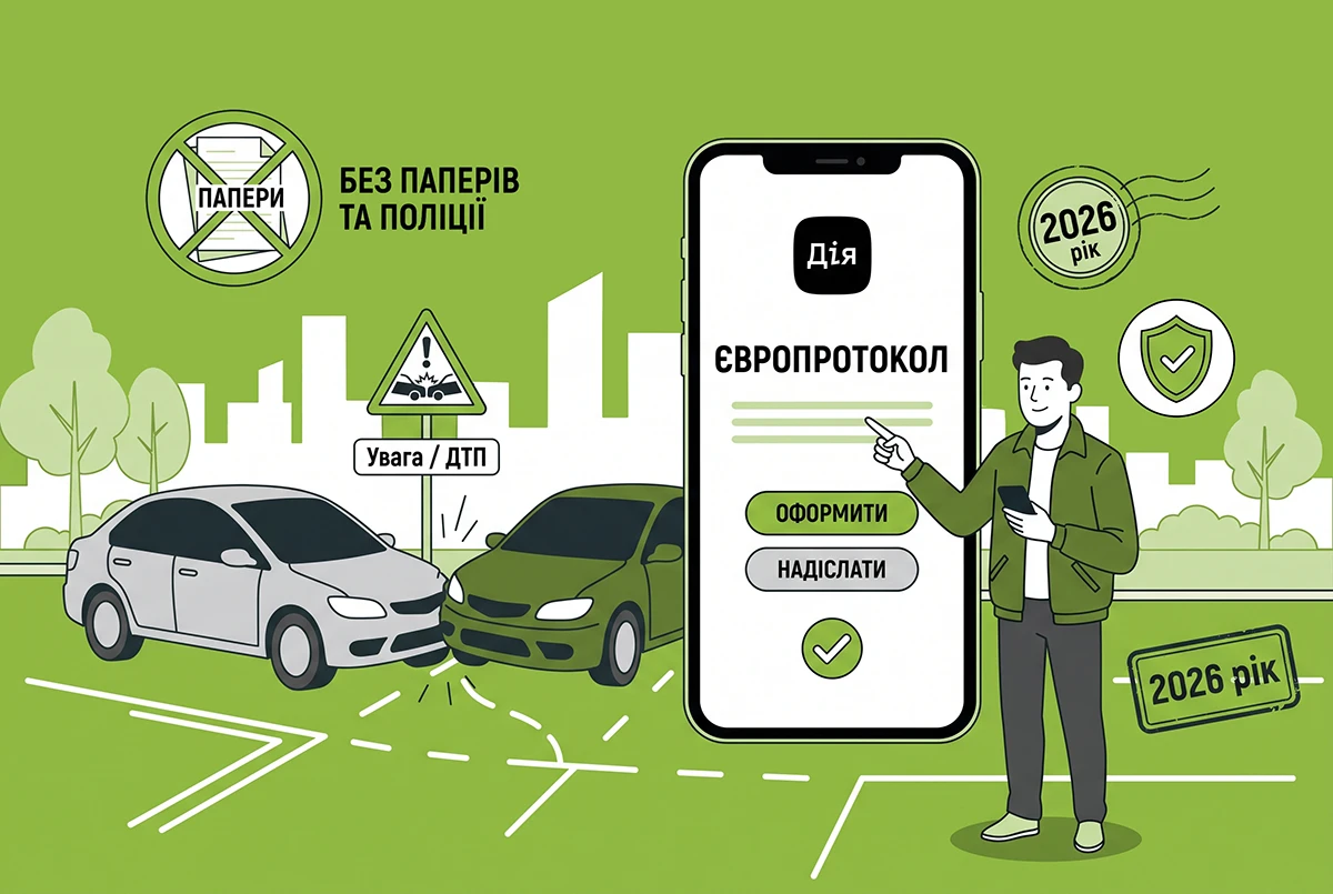 ДТП без поліції та паперів у 2026 році: як оформити Європротокол у Дії