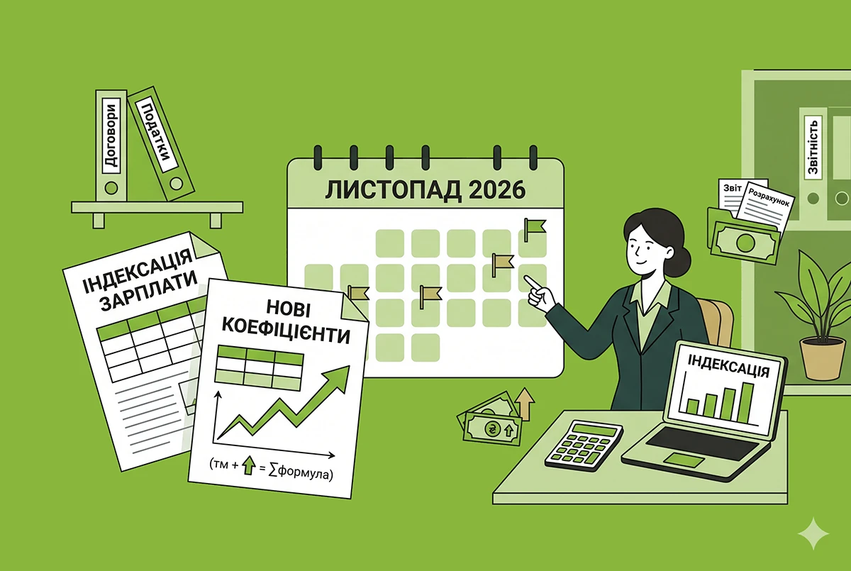 Індексація зарплати у листопаді 2026 року за новими коефіцієнтами: приклади та розрахунки від редакції