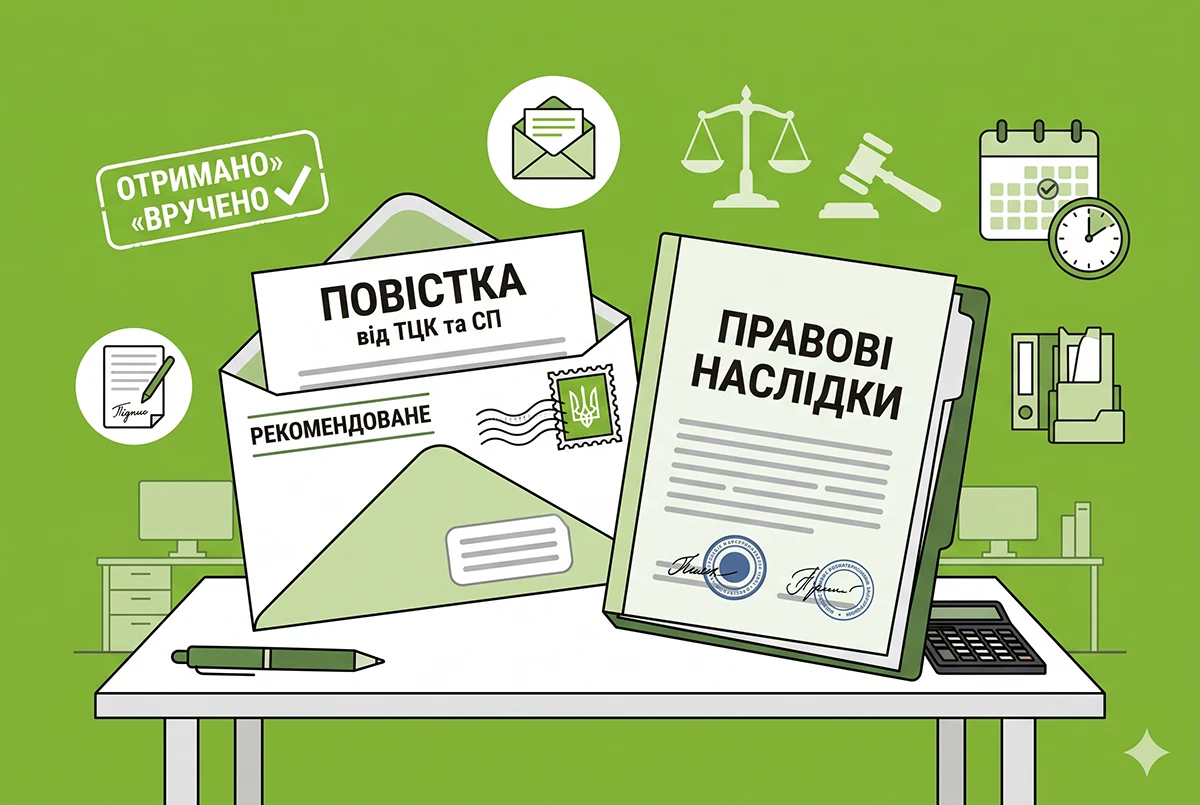 Отримання повістки рекомендованим відправленням у 2026 році: правові наслідки від ТЦК