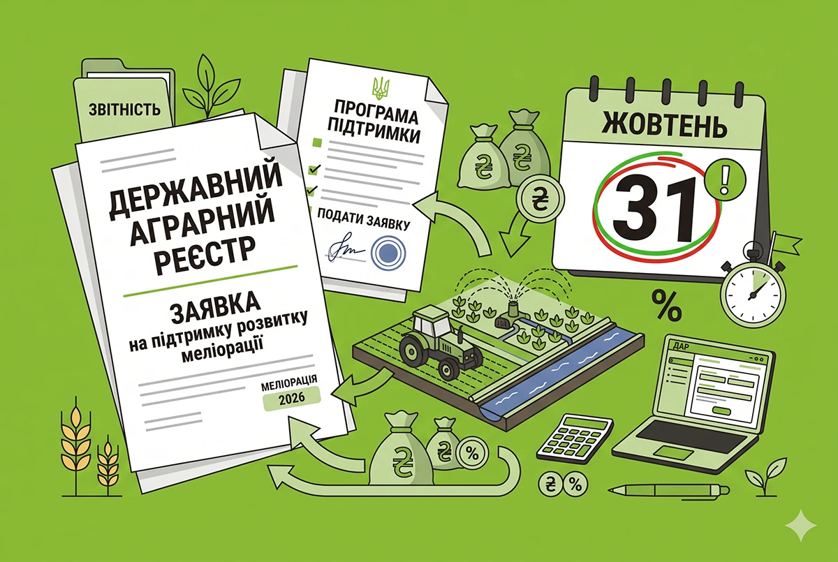 Аграрії можуть подати заявки на компенсацію витрат на меліорацію до 31 жовтня
