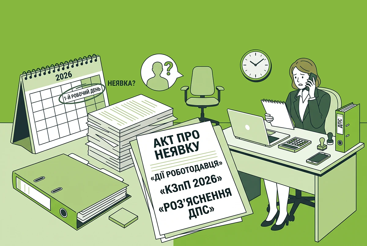 Працівник не з'явився на роботу у перший робочий день: які дії роботодавця за КЗпП і роз’ясненнями ДПС