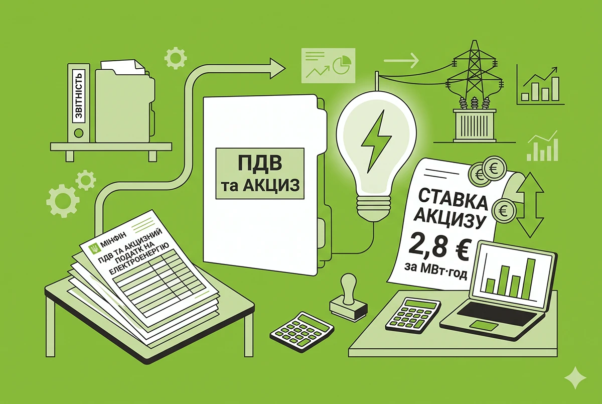 ПДВ та акцизний податок на електроенергію: Мінфін пропонує нові правила і ставку акцизу 2,8 євро за МВт·год