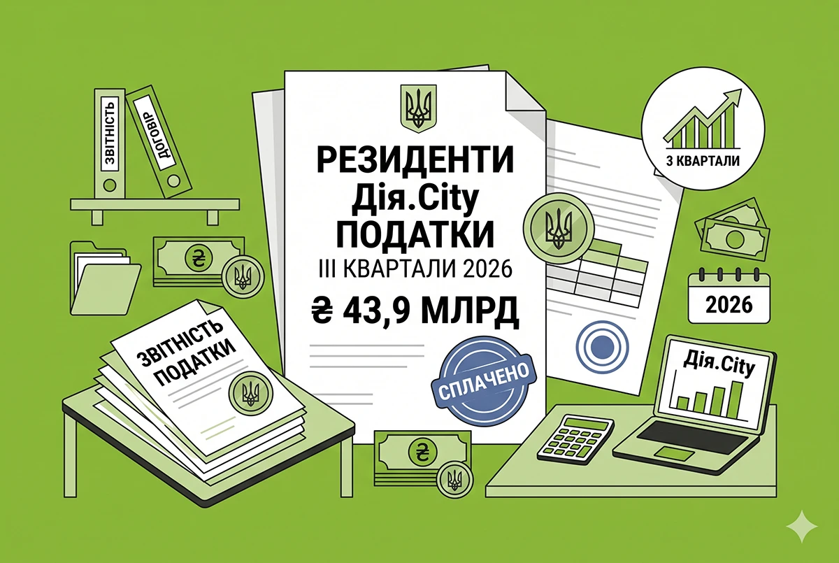Резиденти Дія.City сплатили ₴43,9 млрд податків за три квартали 2026 року